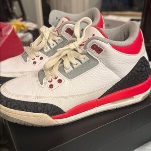 Jordan Kids White and Red Sneakers